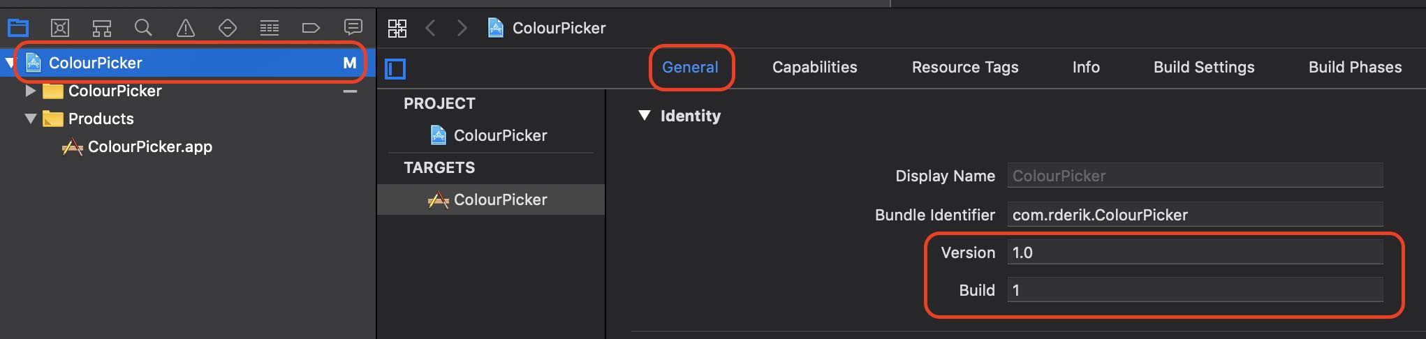Update version and build number in Xcode