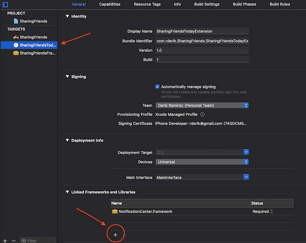 Link framework to extension